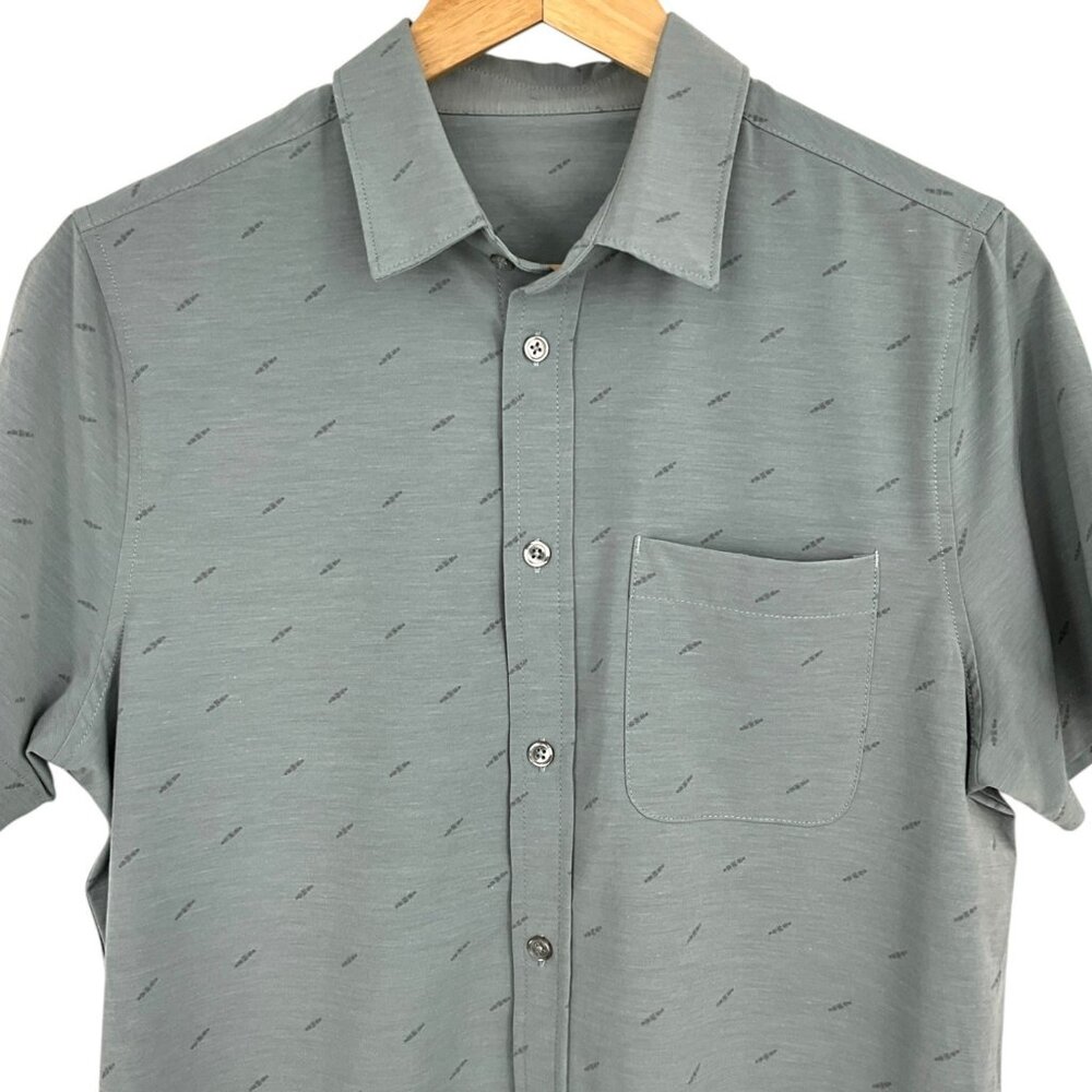 Vuori Bridge Short Sleeve Button Down Shirt Frost Grey Triple Size S - Picture 2 of 9